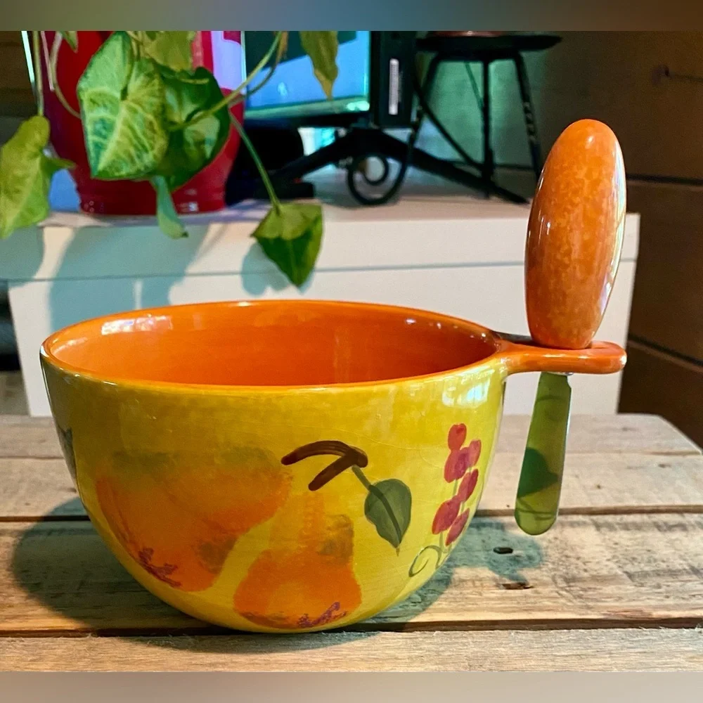 🔥Bella Casa by Ganz Dip Bowl w/Spreader🔥 NWT